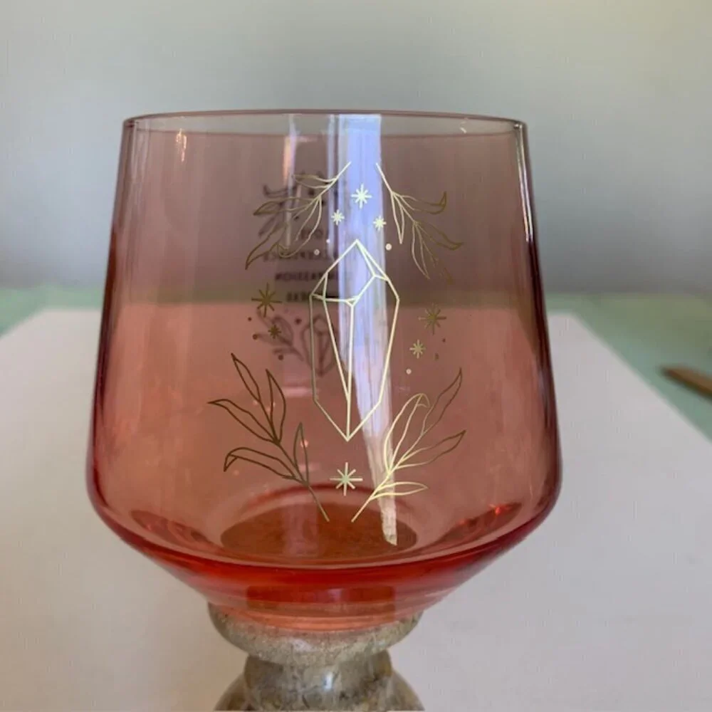 Rose Crystal Healing Drinking Glass DT Wand Love Acceptance Compassion Kindness